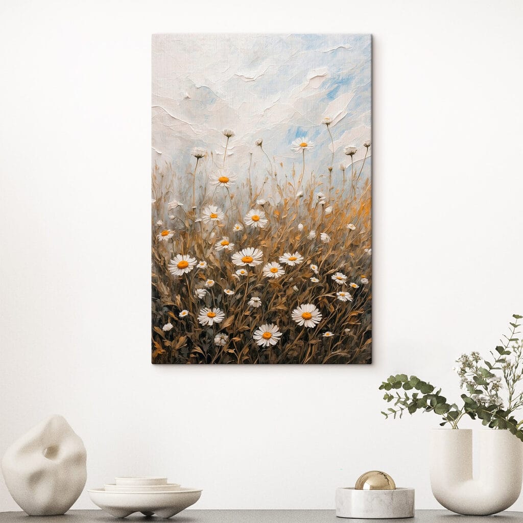 Painting of a field of flowers
