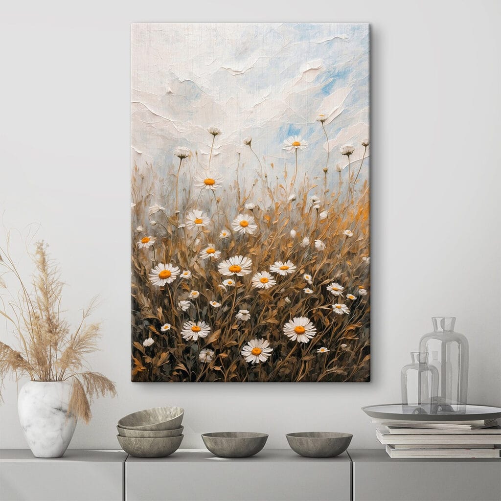 Painting of a field of flowers