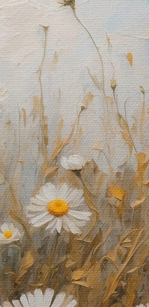 Painting of a field of flowers