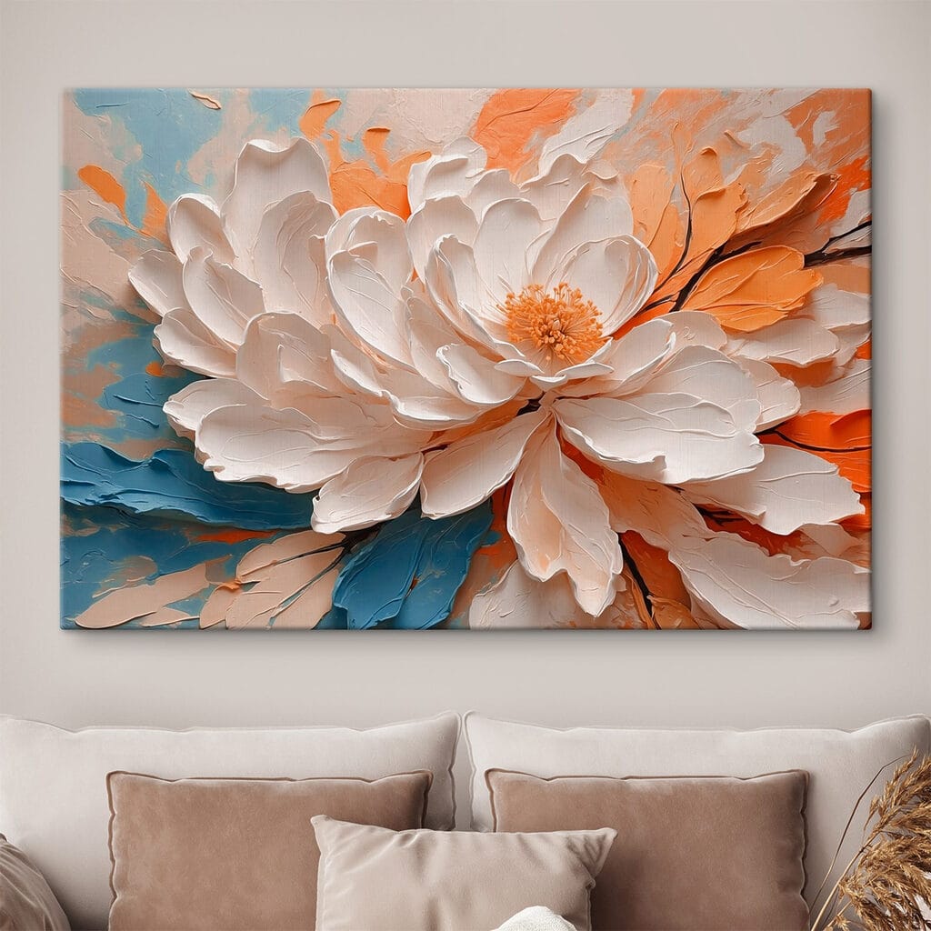 White flower with yellow center White flower with yellow center