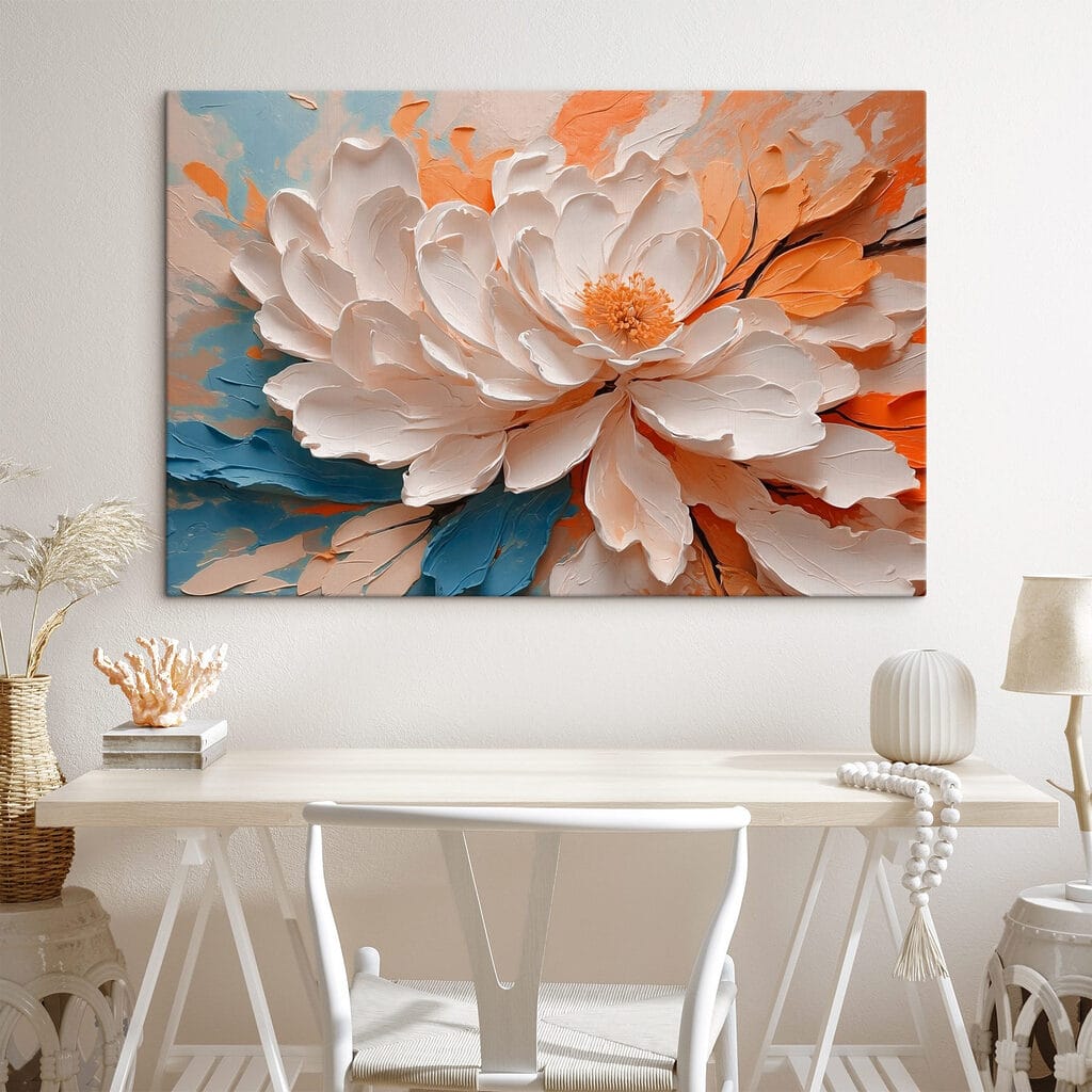 White flower with yellow center White flower with yellow center