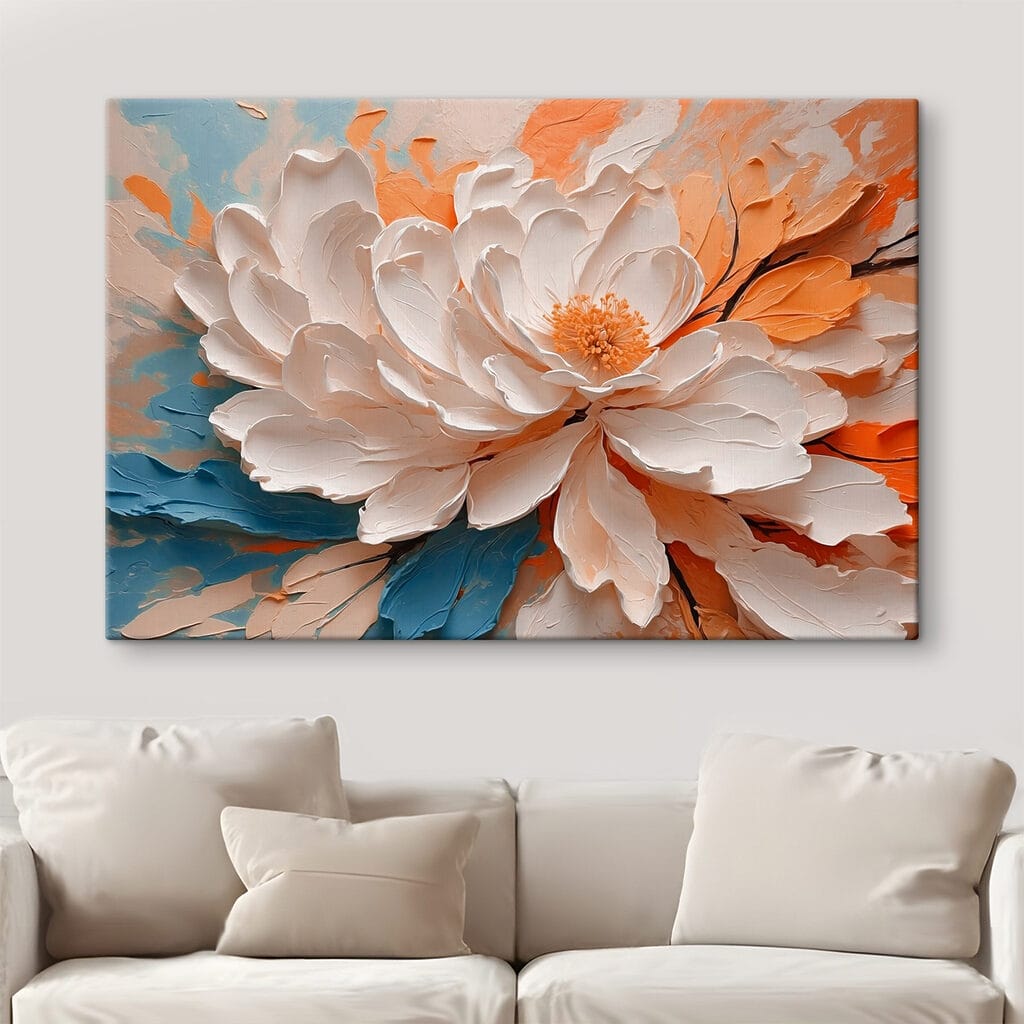 White flower with yellow center White flower with yellow center