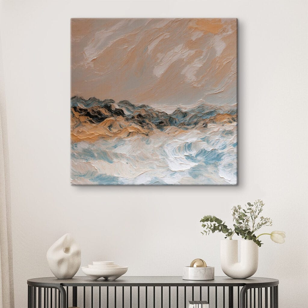 Painting of a mountain range Painting of a mountain range