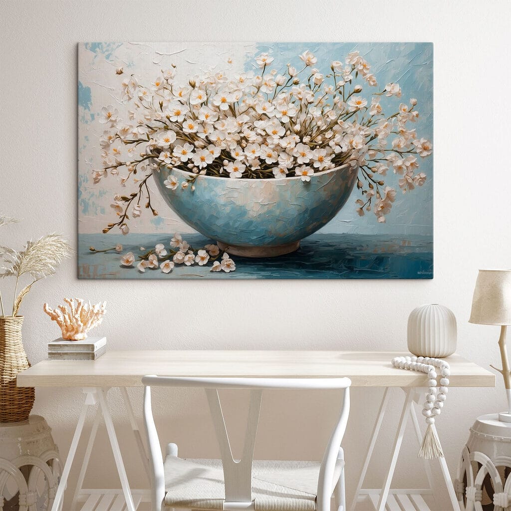 Painting of flowers in a bowl