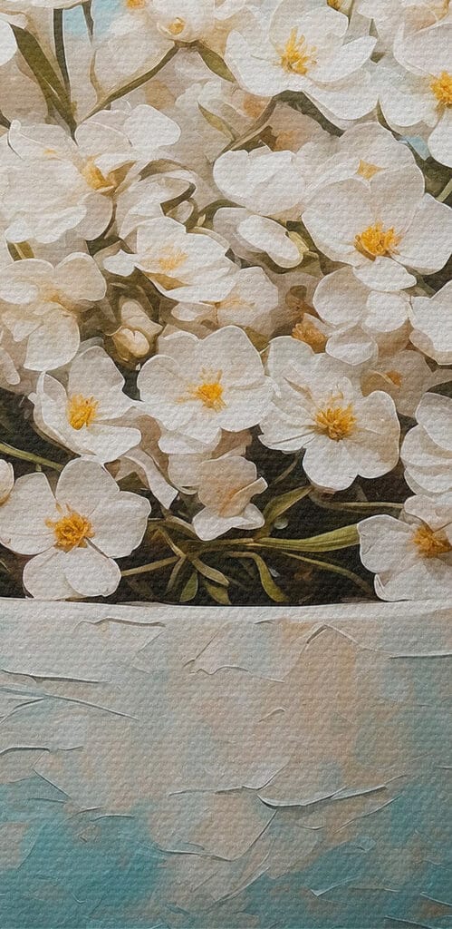 Painting of flowers in a bowl