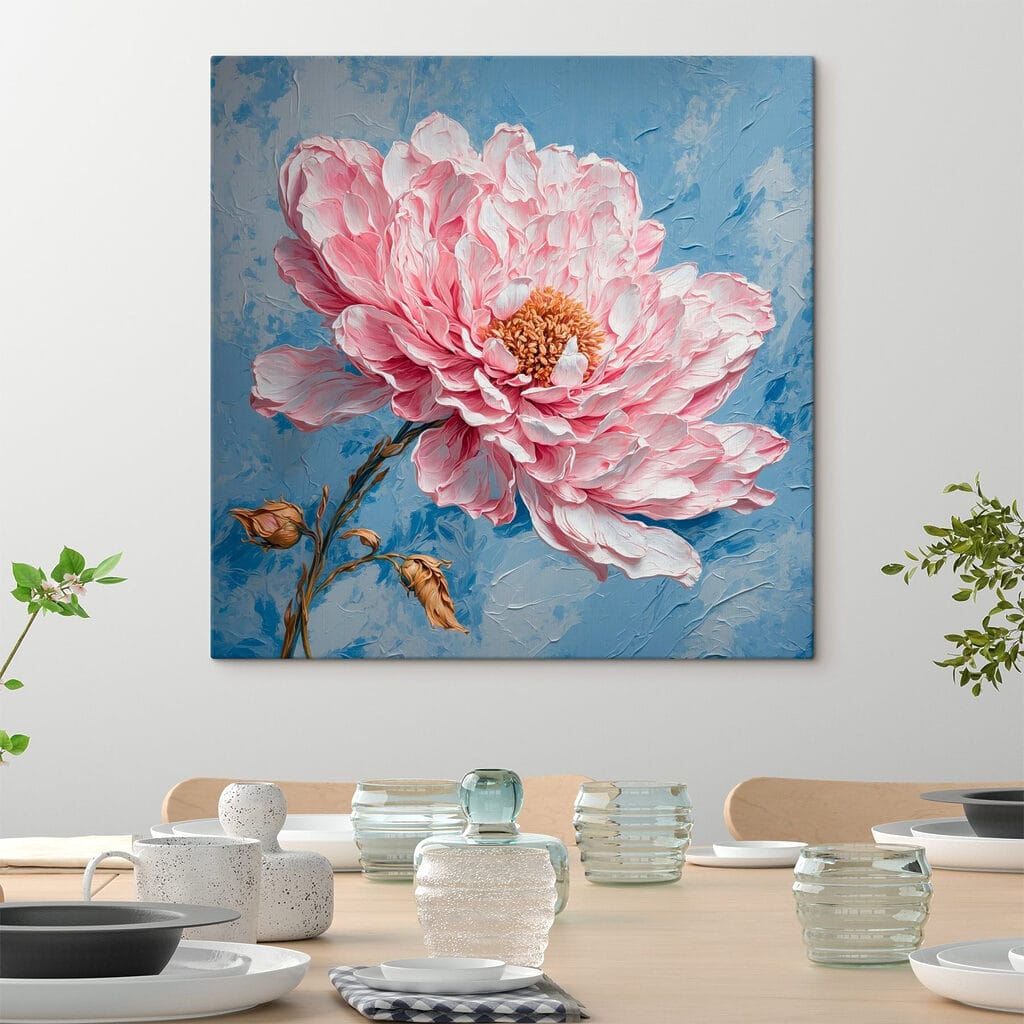 Painting of a pink flower