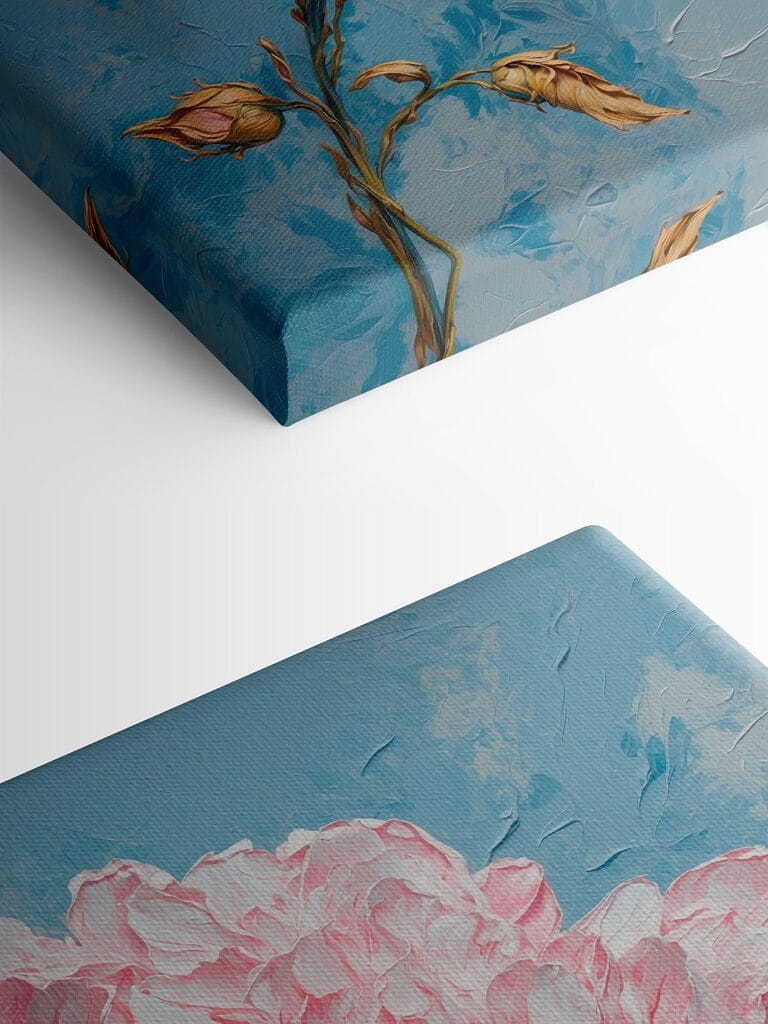 Painting of a pink flower