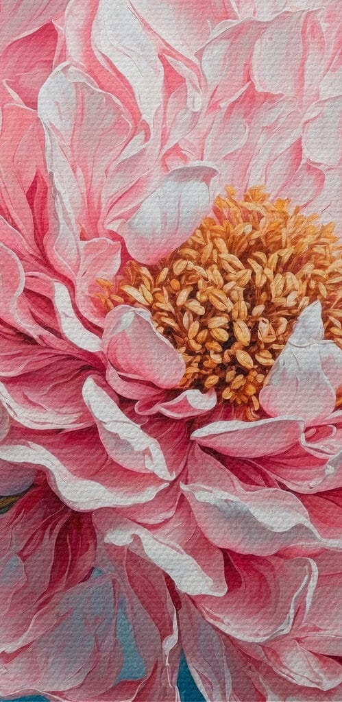 Painting of a pink flower