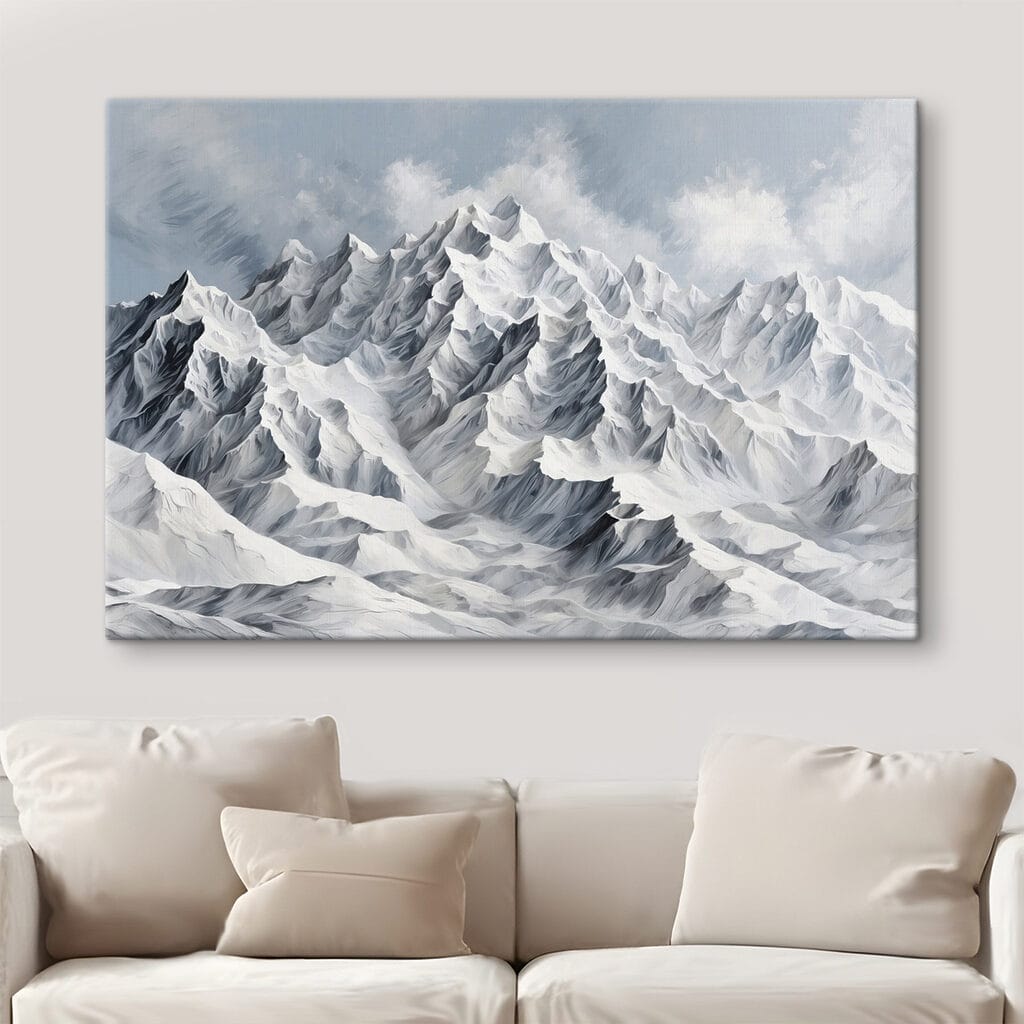 Mountain range with snow