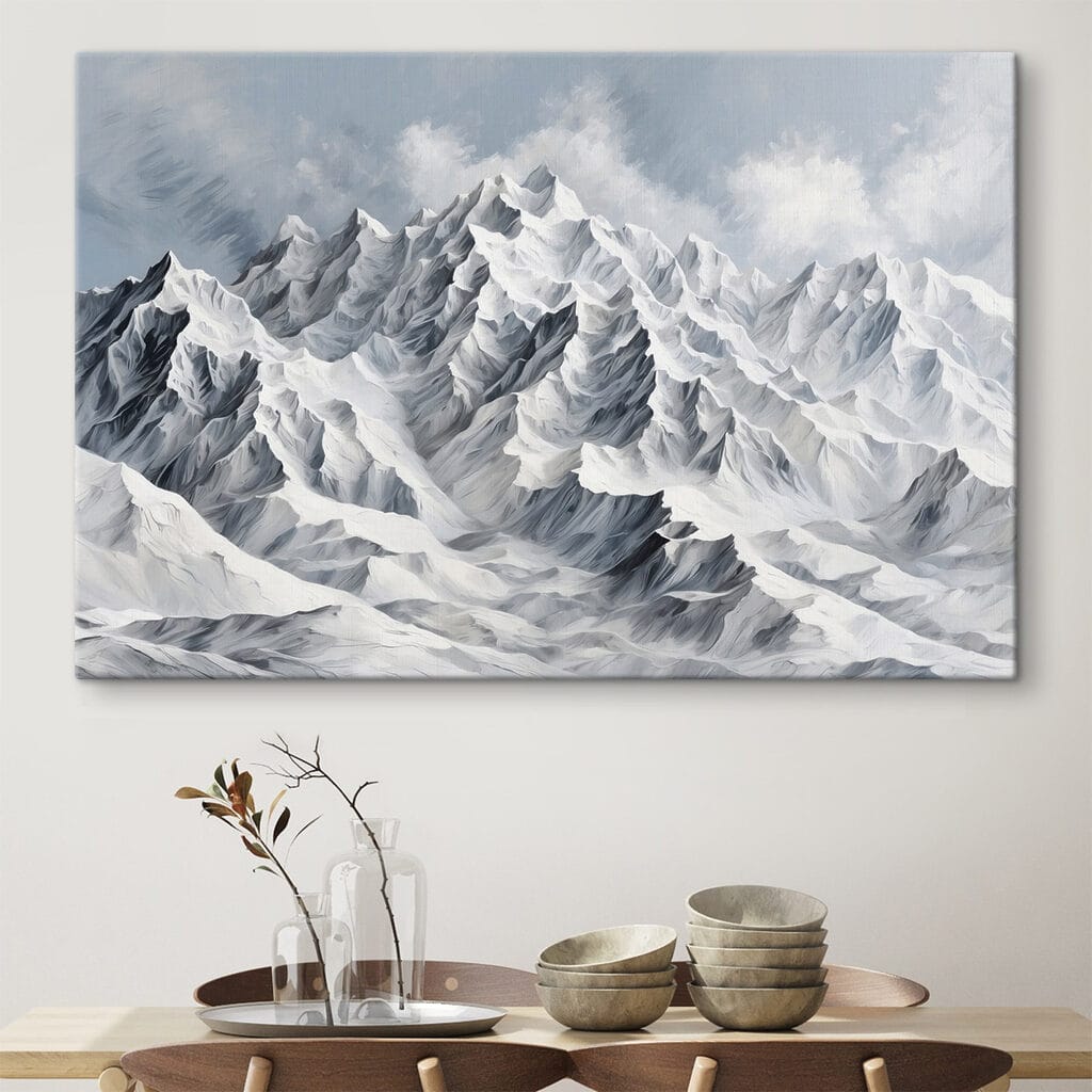 Mountain range with snow