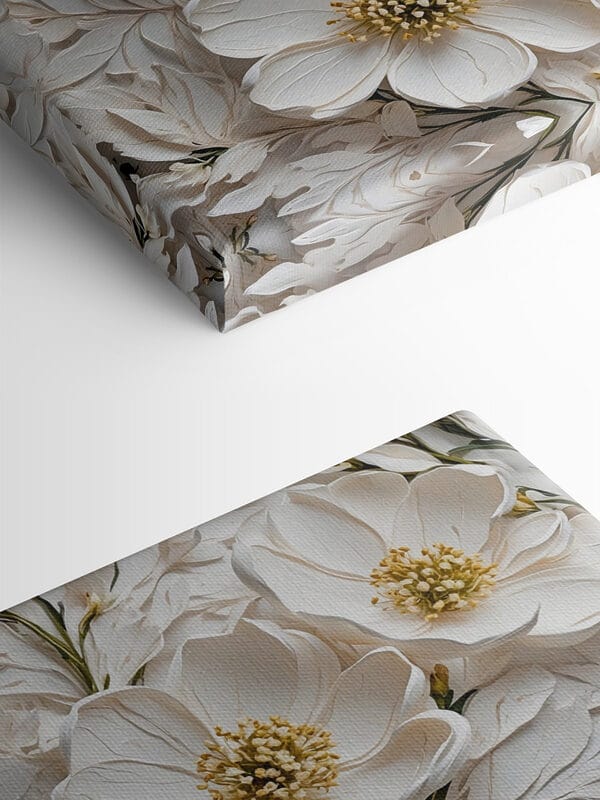 White flowers on a white surface