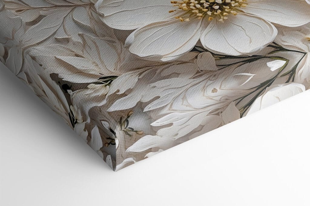 White flowers on a white surface