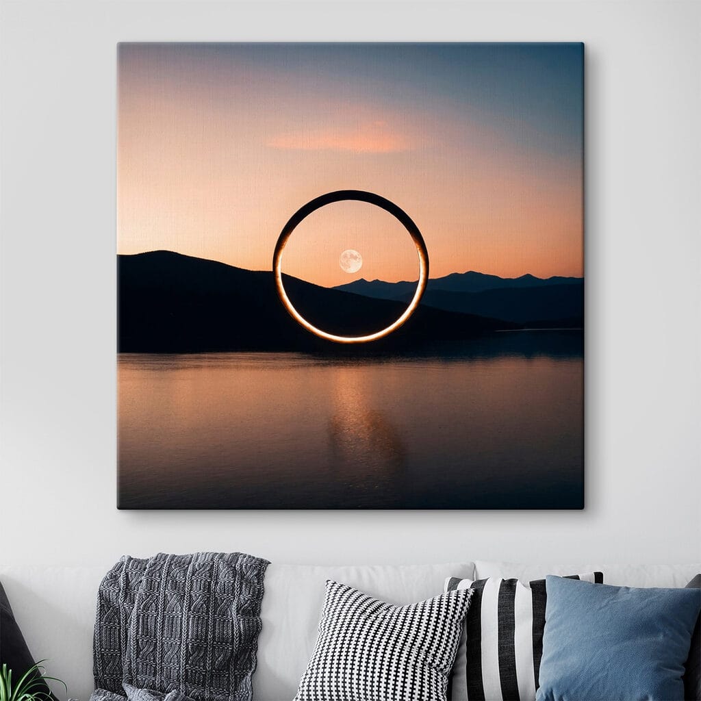 Circle in the air over water