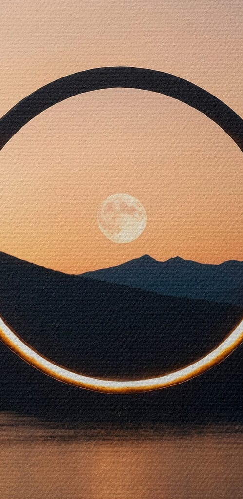 Circle in the air over water