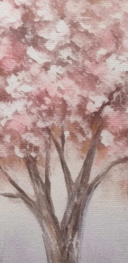 Painting of a tree with pink flowers Painting of a tree with pink flowers