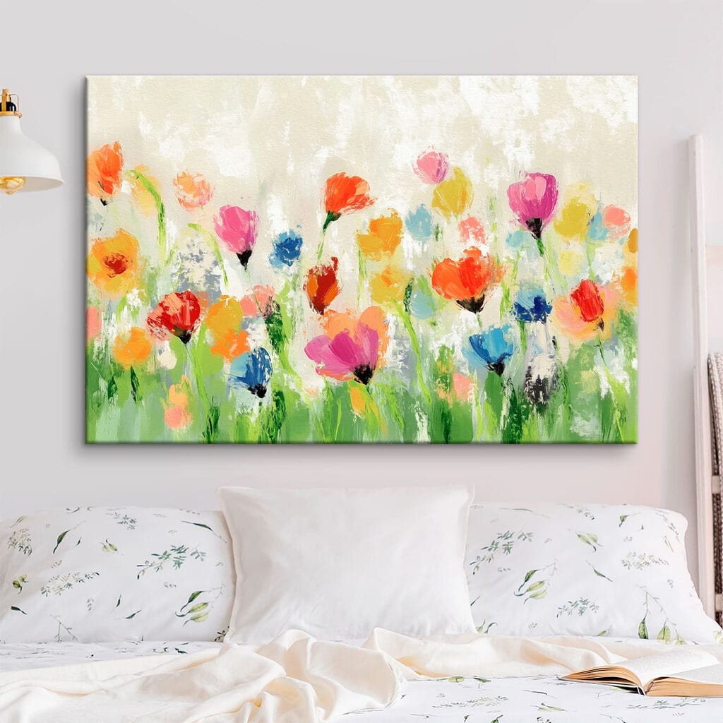 Painting of flowers on a white background