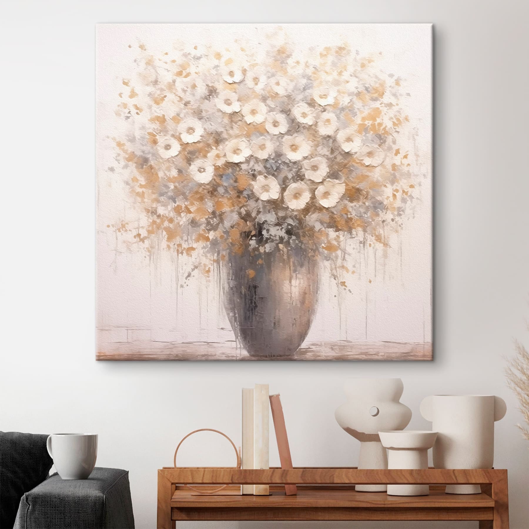 Painting of flowers in a vase