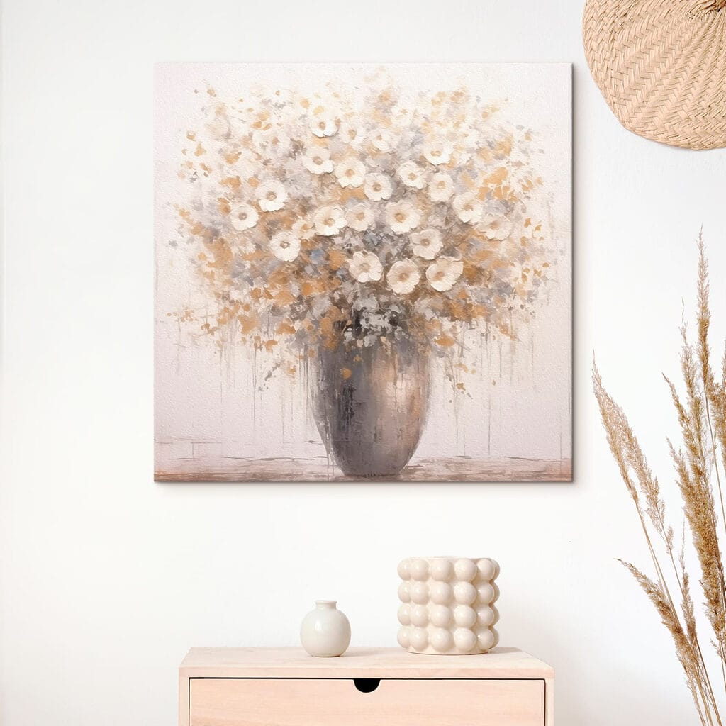 Painting of flowers in a vase