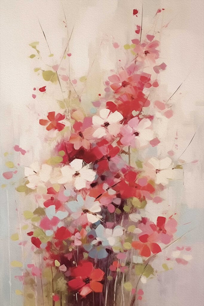 Painting of flowers in a vase