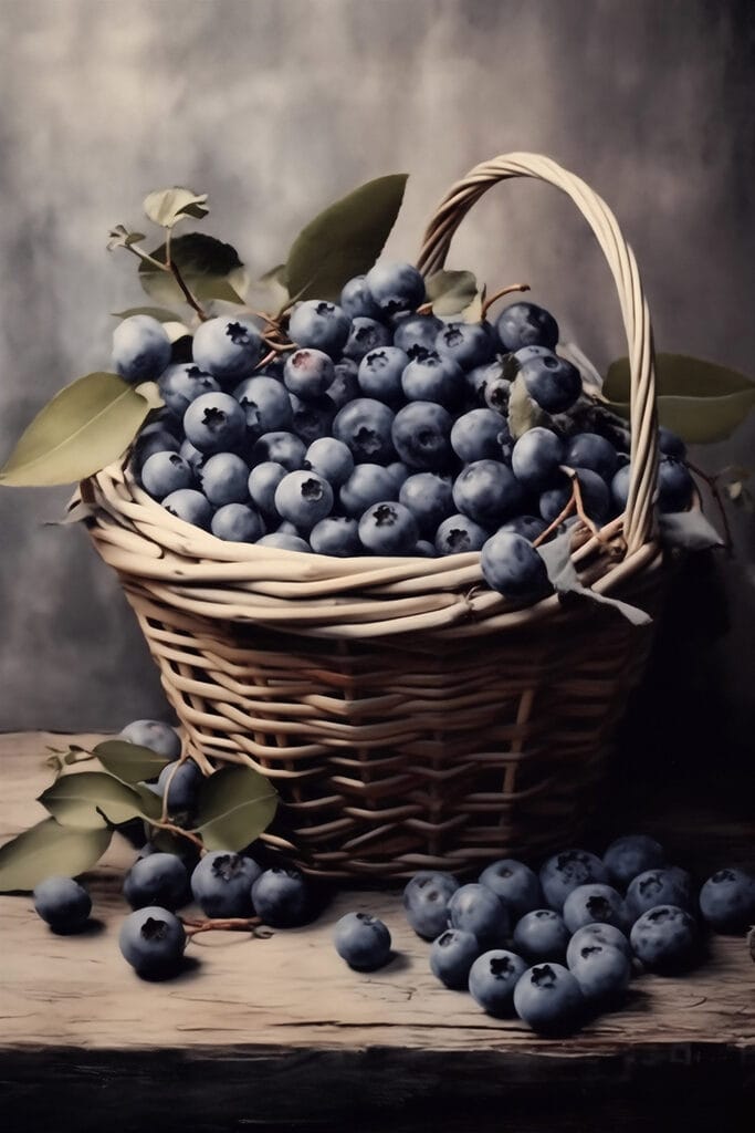 Basket of blueberries Basket of blueberries