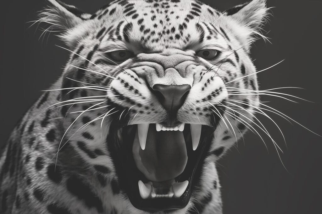 Fierce roar of a majestic predator Fierce roar of a majestic predator