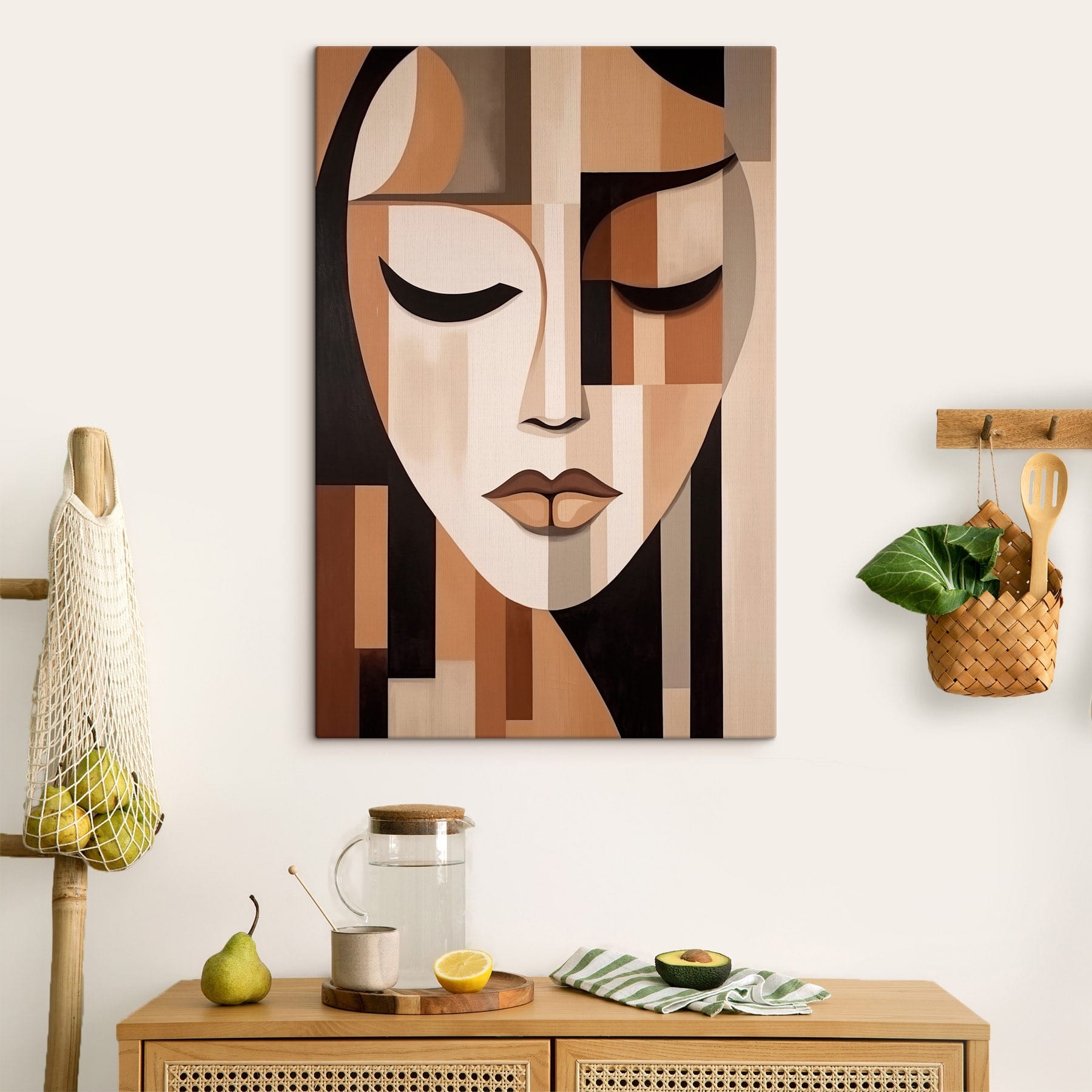 Painting of a woman's face Painting of a woman's face