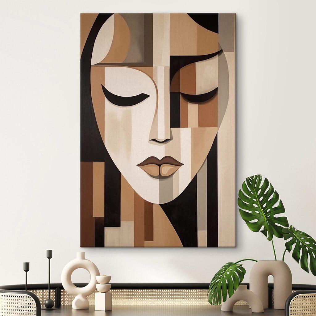 Painting of a woman's face Painting of a woman's face