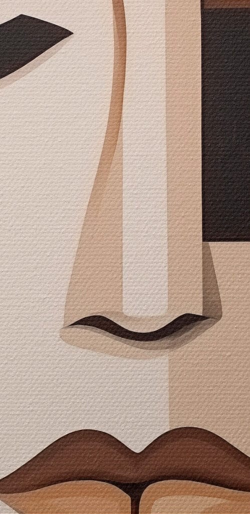 Painting of a woman's face Painting of a woman's face