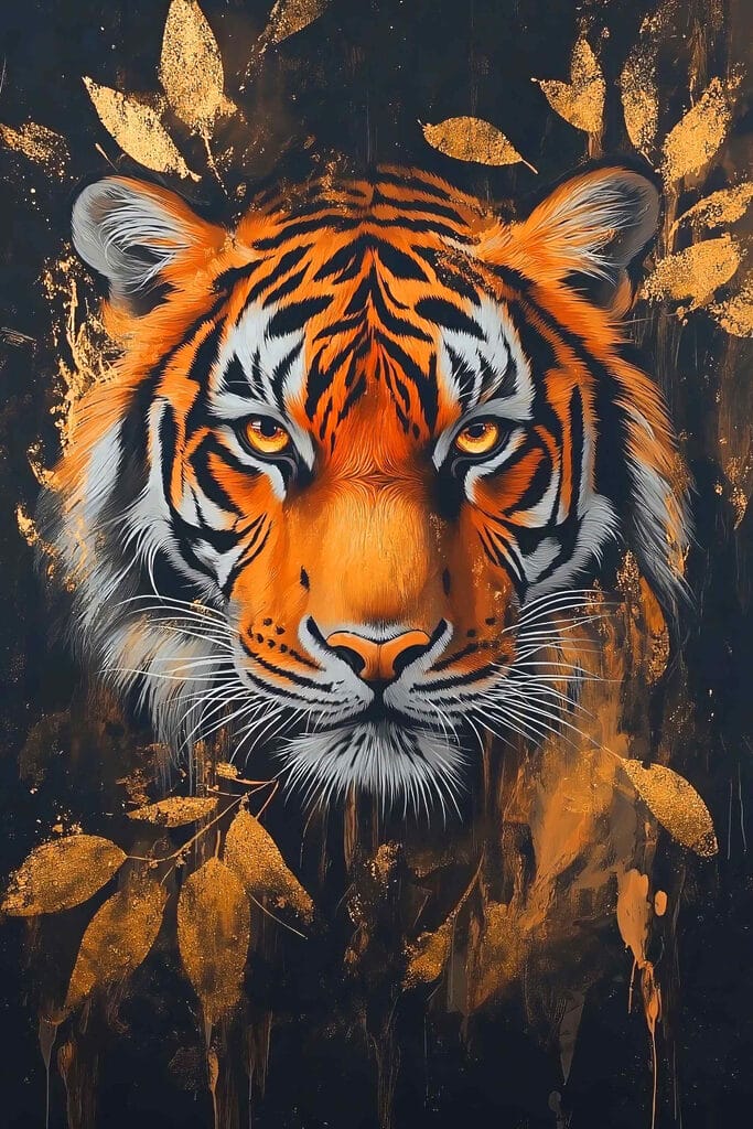 Painting of a tiger Painting of a tiger
