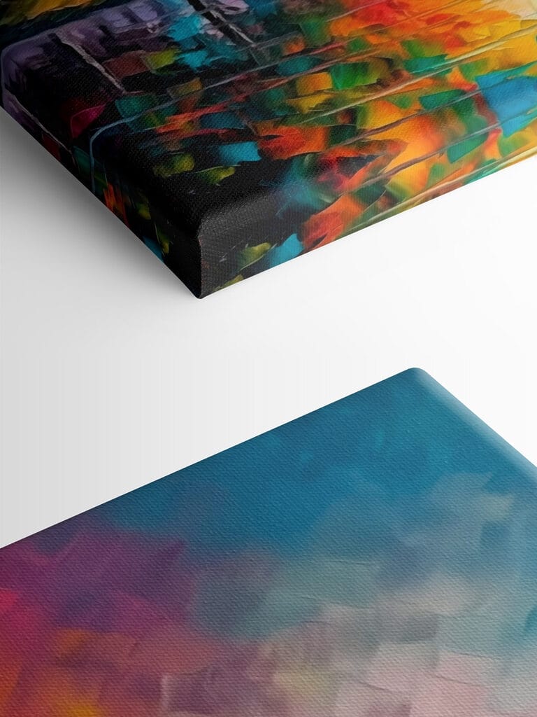 Painting of a colorful landscape Painting of a colorful landscape