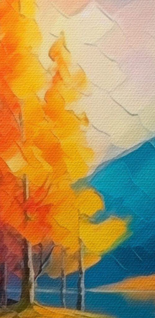 Painting of a colorful landscape Painting of a colorful landscape