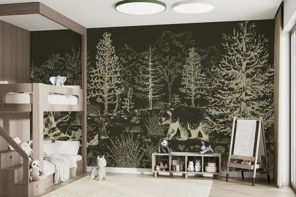 Bear walking in the woods Bear walking in the woods