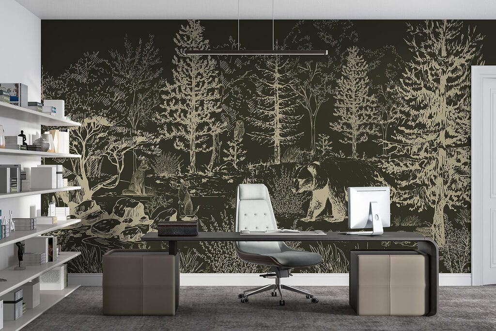 Bear walking in the woods Bear walking in the woods