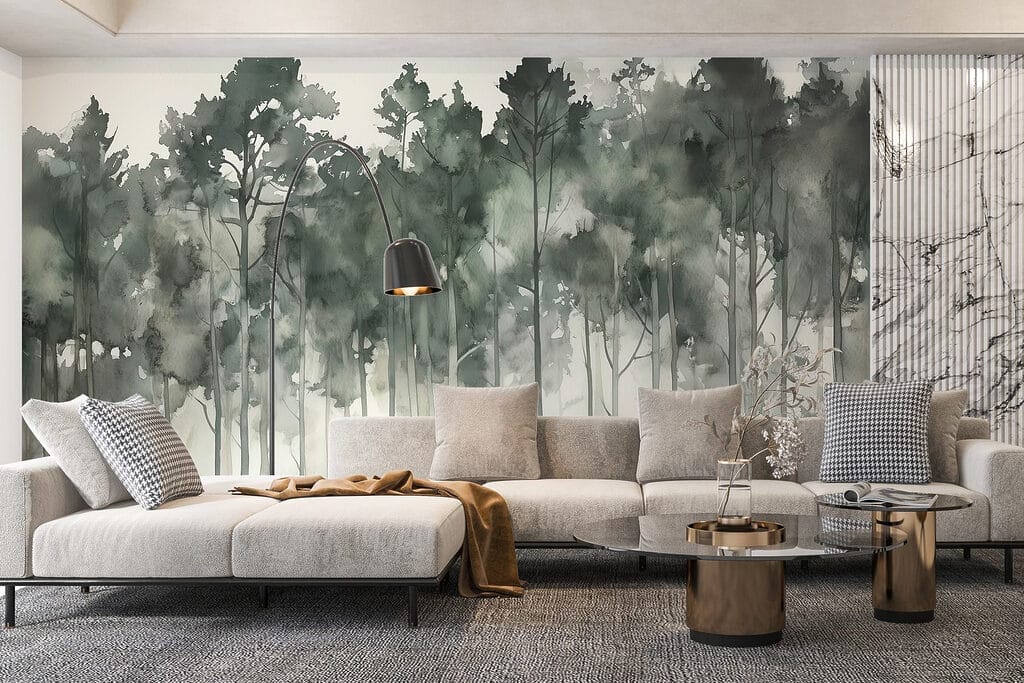 Group of trees in fog