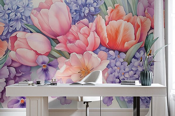 Group of flowers on a white background