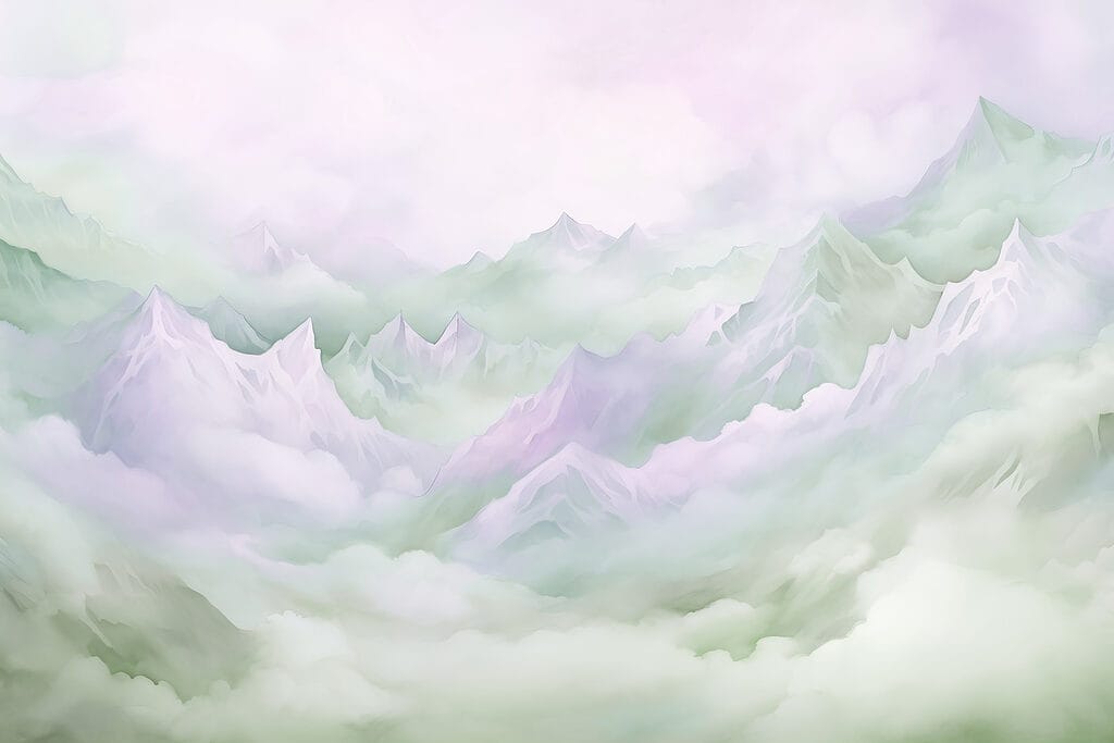 Mountain range with clouds