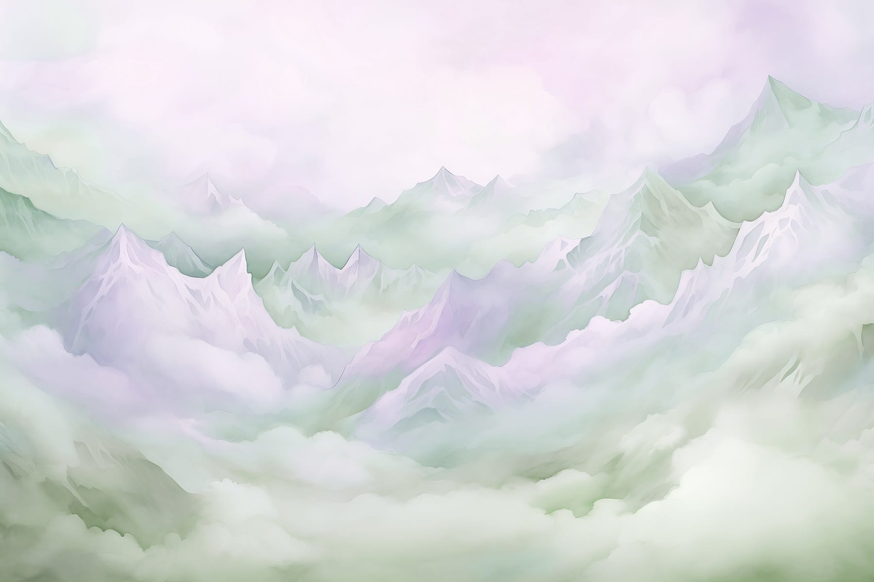 Mountain range with clouds