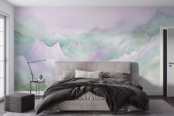 Mountain range with clouds