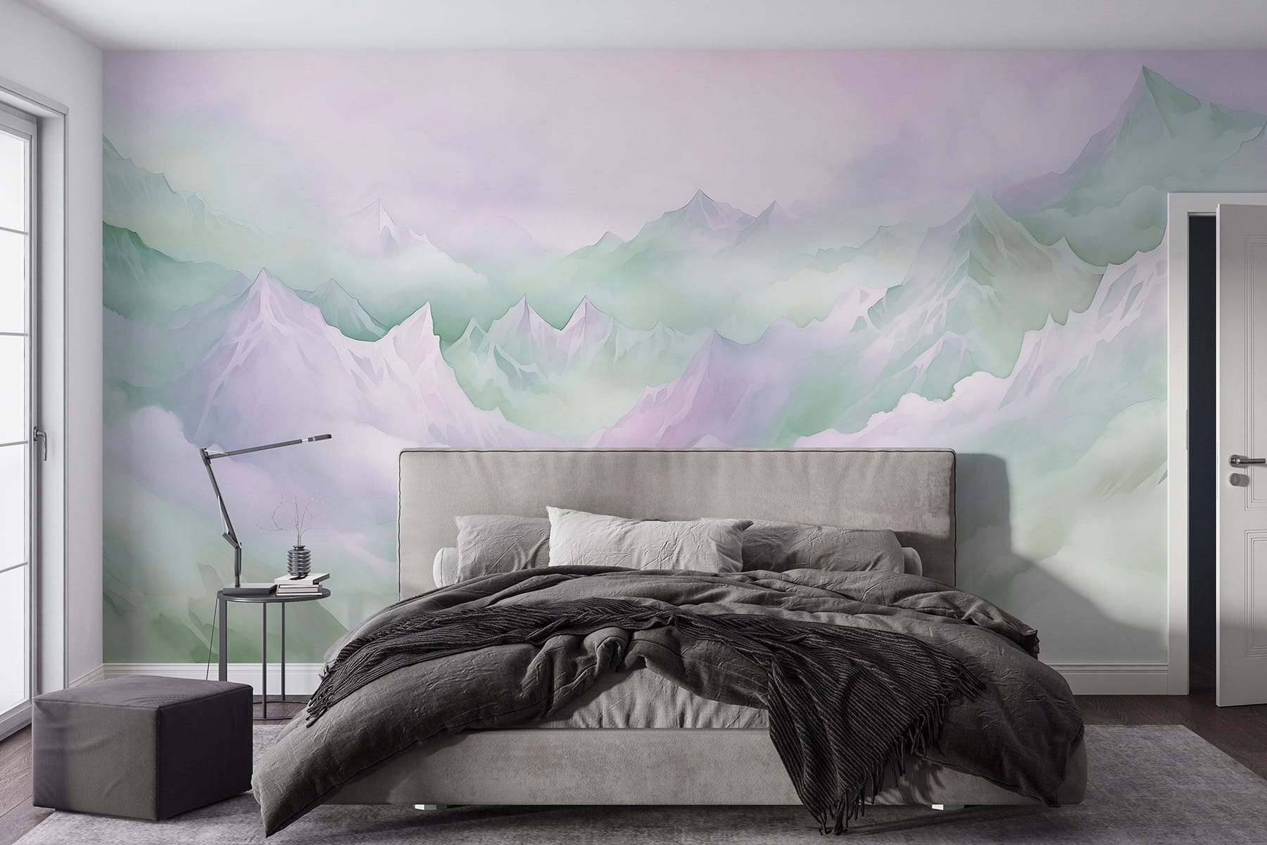 Mountain range with clouds