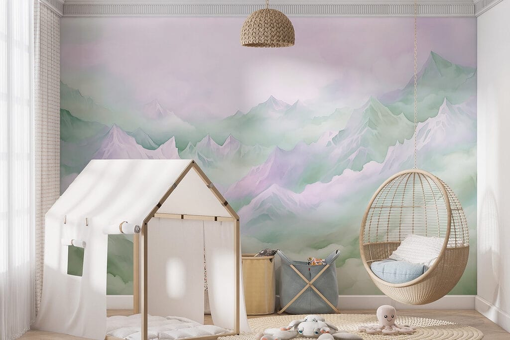 Mountain range with clouds