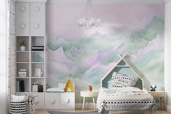 Mountain range with clouds