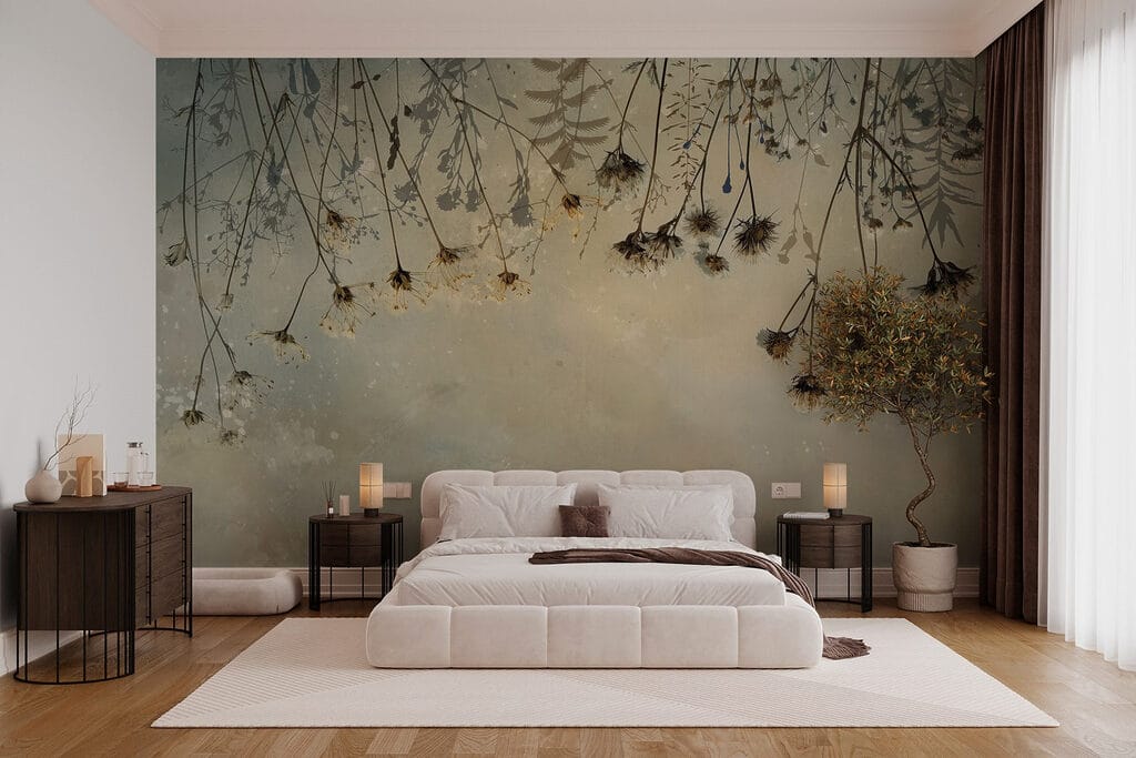 Dried flowers on a branch