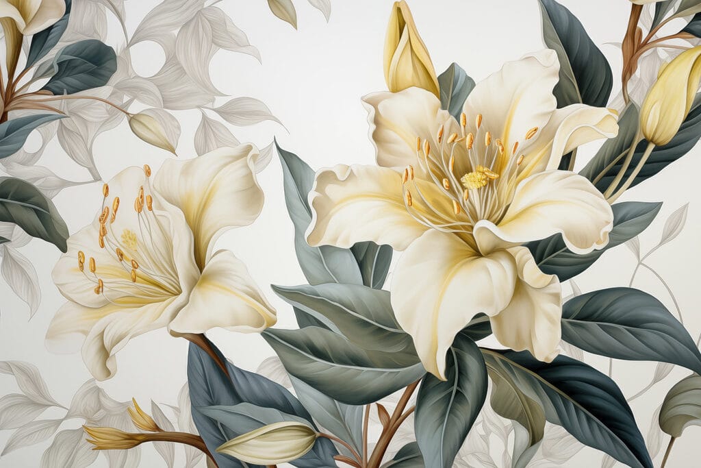 Delicate blooms amidst lush foliage