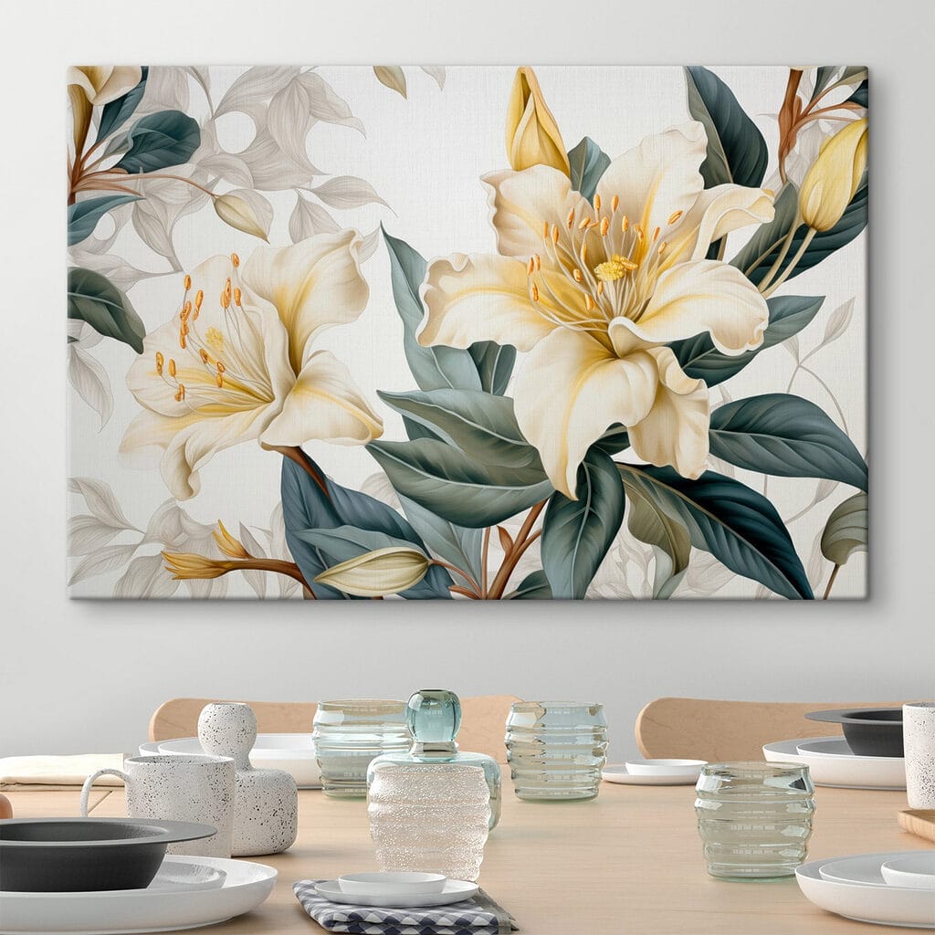 Delicate blooms amidst lush foliage