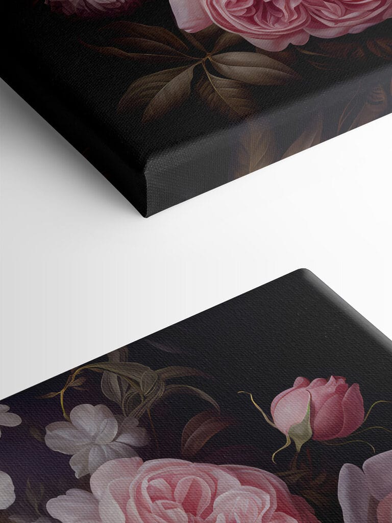 Group of pink and white roses