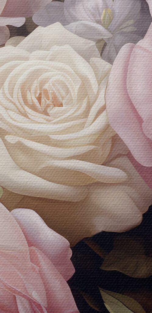 Group of pink and white roses