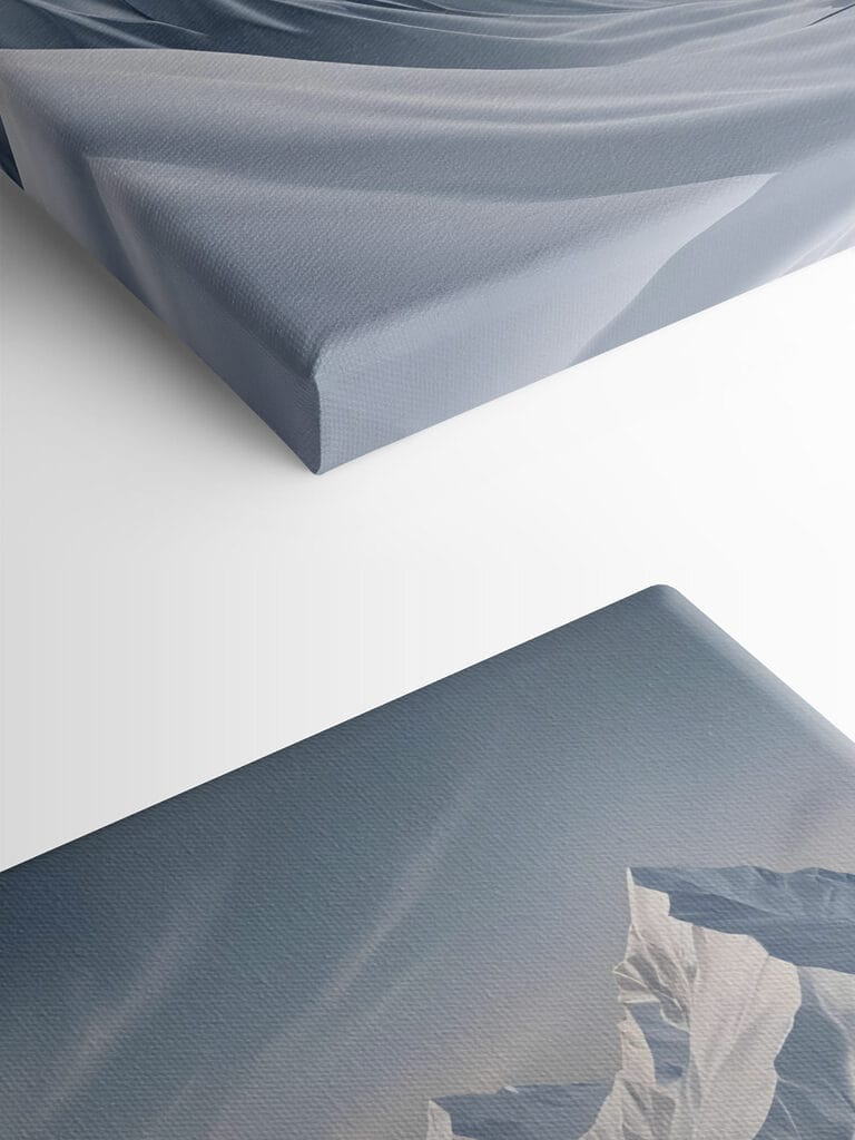 Snowy mountain range with a lake Snowy mountain range with a lake