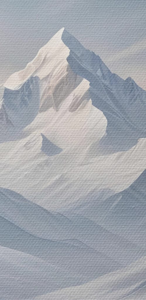 Snowy mountain range with a lake Snowy mountain range with a lake