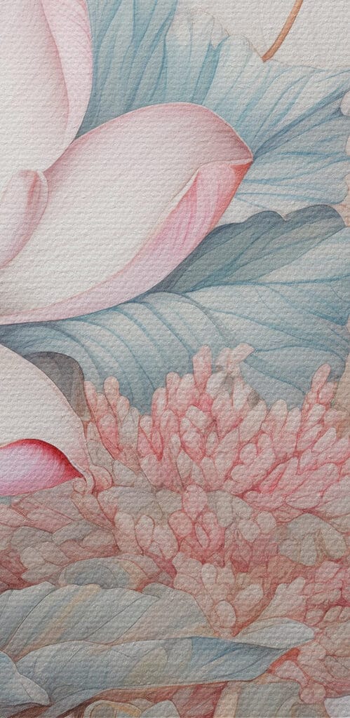 Painting of flowers and leaves