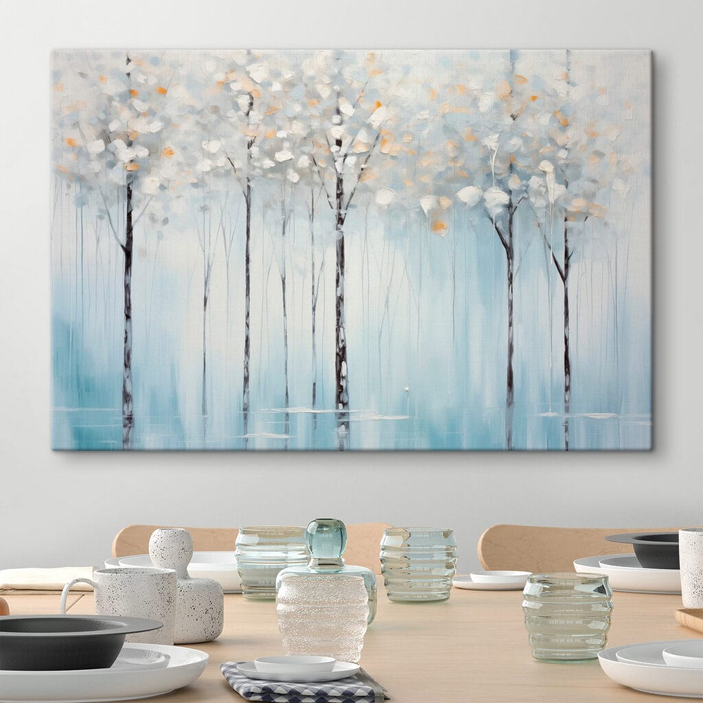 Painting of trees in a lake Painting of trees in a lake